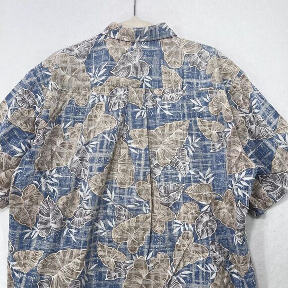 Vintage Cooke Street Shirt Men L Blue Hawaiian Inside Out Tropical Floral Beach - Picture 5 of 11